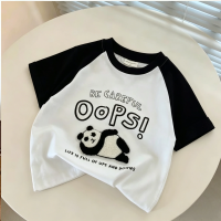 StreetBoy – Stoer & Comfortabel – Kinder T shirt met Raglan Mouwen en Print Oops Panda / 90 (2–3 jaar) | Educatief Speelgoed
