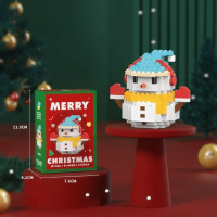 HolidayBlocks – Vrolijk & Decoratief – Kerst Mini Bouwstenen Sneeuwman | Educatief Speelgoed