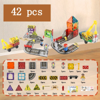 MagnetoTrack – Creatief & Speels – Magnetische tegels Autoset Kleurrijk dorp (starter)   42 stuks | Educatief Speelgoed
