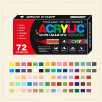ColorCraft – Creatief & Duurzaam – Acrylmarkers met penseelpunt 48 + 24 GRATIS (72 kleuren) | Educatief Speelgoed
