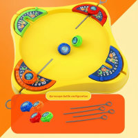SpinArena – Actief & Interactief – Trekkoord Draaitol Speelset Geel | Educatief Speelgoed