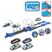 Double Race Track™   Creatief & Leuk   Looping Racebaan Wit   Politieauto / Dubbel | Educatief Speelgoed