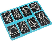 Metal Puzzle Ring Set™   Metalen puzzelpret   Puzzelring Blauw | Educatief Speelgoed