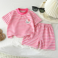 Kids Stripe Outfit – Trendy & Comfort – Zomer Kinder Outfit Roze / 90 (6–12 maanden) | Educatief Speelgoed