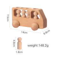 TrainCount –  Klassiek & Educatief – Houten Montessori Trein Houten poppenbus | Educatief Speelgoed