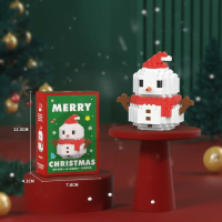 HolidayBlocks – Vrolijk & Decoratief – Kerst Mini Bouwstenen Sneeuwpop | Educatief Speelgoed