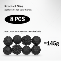 MagniFun – Rustgevend & Leuk – Magnetische Siliconen Ballen Zwart / 8 | Educatief Speelgoed