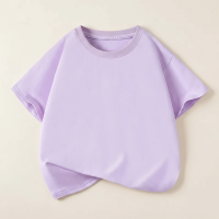 SimpleWear – Casual & Zacht – Relax Fit T shirt met Ronde Hals Paars / 130 (7–8 jaar) | Educatief Speelgoed