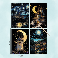 GlowArt – Glow in the dark – Kraskaarten Set Maan | Educatief Speelgoed