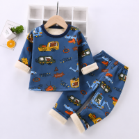 Mini Fashion™   Kinder Cartoon Fleece Pyjama Blauw   Dino / Maat 120 (5 6 jaar) | Educatief Speelgoed