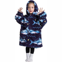 HappySnug – Schattig en comfortabel – Kinderdeken met capuchon One Size (1 3 jaar) / Blauwe Haai | Educatief Speelgoed