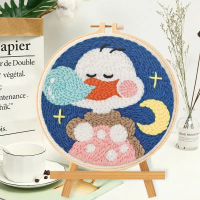 SoftLoop – Zacht & Creatief – DIY Punch Needle Thuisdecor Set Slapende eend | Educatief Speelgoed