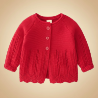 CozyCub – Comfortabel & Modieus – Gebreide Kinder Cardigan Sweater Kersenrood / 73 (3 6 maanden) | Educatief Speelgoed