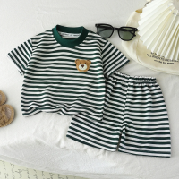 Kids Stripe Outfit – Trendy & Comfort – Zomer Kinder Outfit Groen / 120 (2–3 jaar) | Educatief Speelgoed