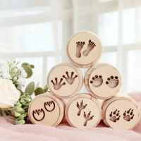 WoodStamp – Montessori & Creatief – 6 stuks Houten Kleistempels Voetafdruk | Educatief Speelgoed