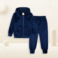 Kids Tales – Warm & Comfortabel – Velvet Trainingspak voor Kinderen donkerblauw / 80 (9–12 maanden) | Educatief Speelgoed