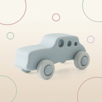 Montessori Silicone Toy Car – Veilig & Bijtvriendelijk – Siliconen Bijt Speelgoed Voertuig Blauwe Auto | Educatief Speelgoed