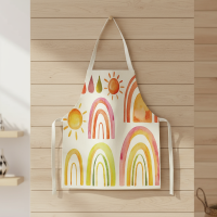 MiniChef™ – Speels & Vlekwerend – Kinder Schort M (5 8 jaar) / Zonnige regenboog | Educatief Speelgoed