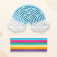 FidgetFrost – Speels & Zacht – Siliconen Busy Board Blauwe wolk | Educatief Speelgoed