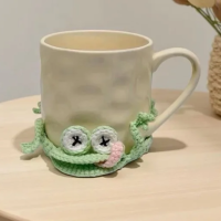 FunnyCritter – Grappig & Uniek – Gehaakte Dieren Onderlegger Groene kikker | Educatief Speelgoed