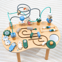 WoodMaze – Speels & Leerzaam – Houten Activiteitentafel met Kralenlabyrint | Educatief Speelgoed