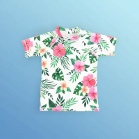 SunnyGuard – Zomers & Beschermend – Anti UV Kinder Zwemshirt met Korte Mouwen 150 (10–11 jaar) / Bloemen | Educatief Speelgoed