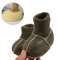 Mini Fashion™   Warm & Knus   Baby sloffen Donkergroen / 16  (7 14 maanden) | Educatief Speelgoed