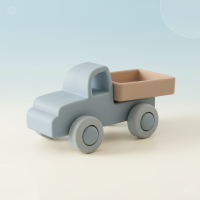 Montessori Silicone Toy Car – Veilig & Bijtvriendelijk – Siliconen Bijt Speelgoed Voertuig Lichtblauwe Vrachtwagen | Educatief Speelgoed