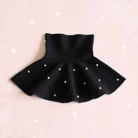 Girls Knitted Skirt – Comfort & Stijl – Kinder Rok Zwart / Verspreide parels / 130 (4–5 jaar) | Educatief Speelgoed