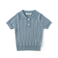 MiniLuxe – Elegant & Comfortabel – Polo Shirt met Gebreide Stof Blauw / 120 (5–6 jaar) | Educatief Speelgoed