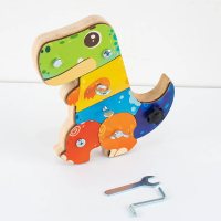 Dino Screwdriver Board™   Draai & Ontdek   Sensorisch Speelgoed Ijzeren basis | Educatief Speelgoed