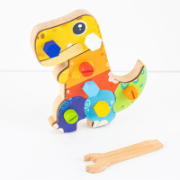 Dino Screwdriver Board™   Draai & Ontdek   Sensorisch Speelgoed Houten basis | Educatief Speelgoed