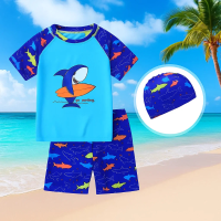 AquaFun – Ademend & Veilig – Kinder Zwemset met UPF bescherming Zwemshirt & Broek + Badmuts / 110 (4–5 jaar) / Haai | Educatief Speelgoed