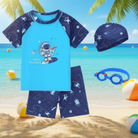 AquaFun – Ademend & Veilig – Kinder Zwemset met UPF bescherming Zwemshirt & Broek + Badmuts & Duikbril / 110 (4–5 jaar) / Astronaut | Educatief Speelgoed