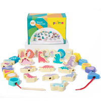 Lace & Thread™ – Stapel & Rijg Spel –  Kralen Rijgen Dino's | Educatief Speelgoed