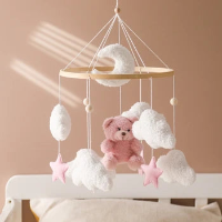 DreamBear – Rustgevend & Zacht – Babymobiel voor Box en Wieg Roze | Educatief Speelgoed