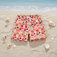 Beach Shorts – Lichtgewicht & speels – Tropisch Kinder Zwembroek Blije Krabben / 110 (4–5 jaar) | Educatief Speelgoed