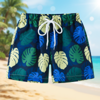 Beach Shorts – Lichtgewicht & speels – Tropisch Kinder Zwembroek Tropische Bladeren / 100 (3–4 jaar) | Educatief Speelgoed
