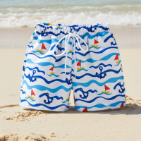 Beach Shorts – Lichtgewicht & speels – Tropisch Kinder Zwembroek Zeilavontuur / 130 (6–7 jaar) | Educatief Speelgoed