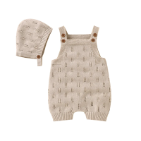 MiniCozy – Zacht & Comfortabel – Gebreide Baby Tuinbroek met Mutsje Beige / 100 (2–3 jaar) | Educatief Speelgoed