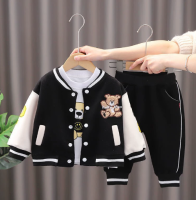 Mini Fashion™   Peuter & Avontuur    3 delige Kleding Set Zwarte Baseball Beer / 110 (4 jaar) | Educatief Speelgoed