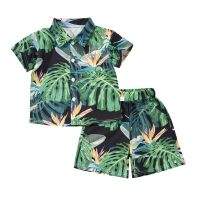 Mini Fashion™   Fris & Vrolijk   Bloemen Jongens Setje Zwart Groen Jungle / 100 (2 3 Jaar) | Educatief Speelgoed