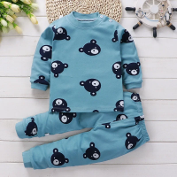 SleepBuddy – Zacht & Comfortabel – Kinder Pyjamaset met Lange Mouwen Blauwe Beertjes / 110 (2–3 jaar) | Educatief Speelgoed