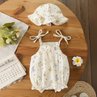 LittleBlossom – Zomers Comfort & Stijlvol – Baby Sling Bodysuit met Hoed Bloemenmotief / 80 (9–12 maanden) | Educatief Speelgoed