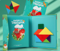 Woods™   Stimuleer Logisch denken   Houten Tangram Puzzel Lichtblauw | Educatief Speelgoed