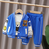 Mini Fashion™   Peuter & Avontuur    3 delige Kleding Set Blauwe Baseball Beer / 90 (2 jaar) | Educatief Speelgoed