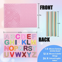 BrainyKids – Educatief & Sensorisch – Silicone Activiteitenbord met Letters Roze | Educatief Speelgoed