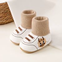 LittleCloud – Knus & Praktisch – Warme Babyschoenen met Hoge Sok Bruin / 14 (6–12 maanden) | Educatief Speelgoed