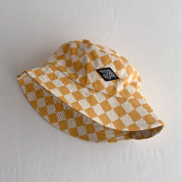Bucket Hat – Schattig & Beschermend – Kinder Hoed Geruit Geel | Educatief Speelgoed