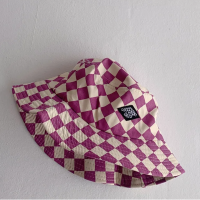 Bucket Hat – Schattig & Beschermend – Kinder Hoed Geruit Paars | Educatief Speelgoed